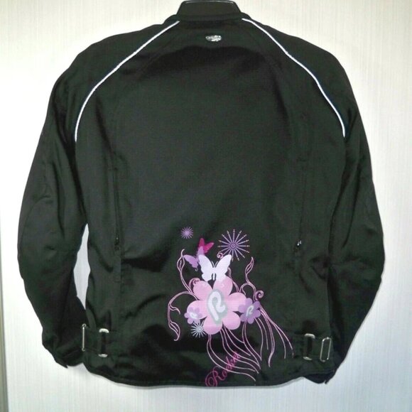 Joe Rocket Women's Motorcycle Textile Jacket Black Pink Butterfly SZ M SUPERB - Picture 2 of 12